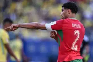 Achraf Hakimi Marokon paidassa jalkapallon MM-kisoissa